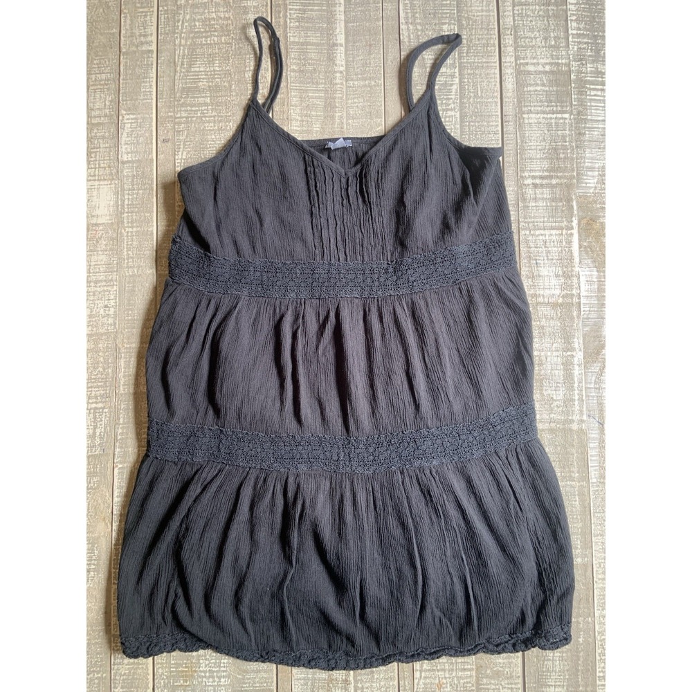 Aerie Black Babydoll Spaghetti Strap Blouse Top Women's M Medium American Eagle